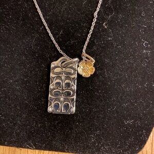 COPY - Coach Silver Charm Necklace with Gold Rose Charm